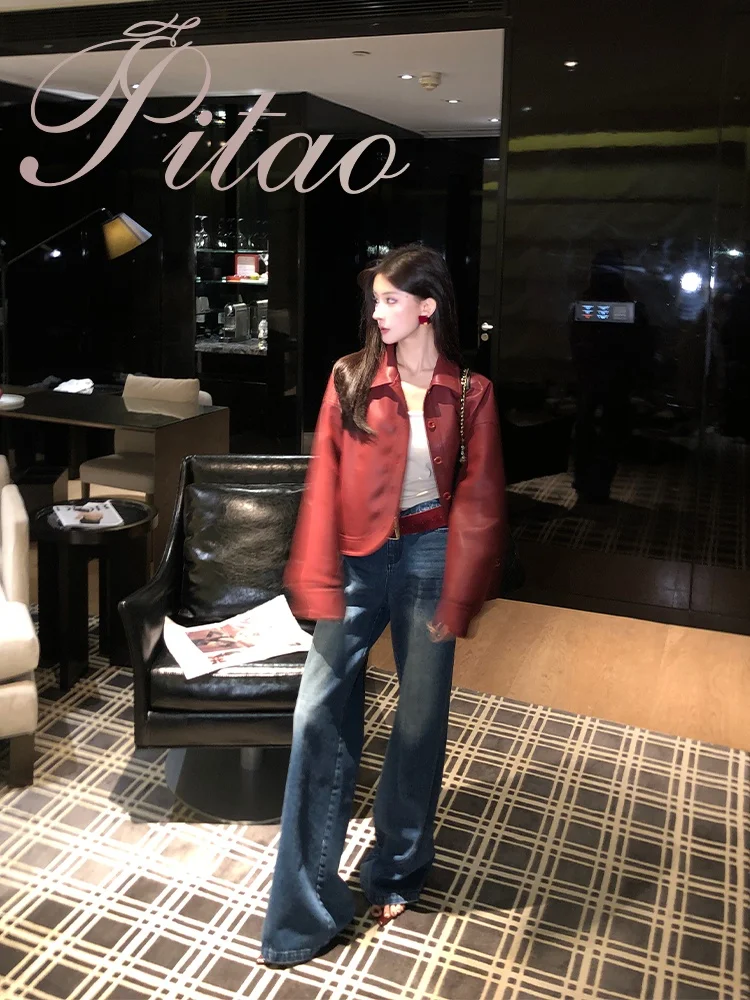 

Оригинальные джинсы Lazy Wed Spring New Vintage с эффектом потертости, узкие, с широкими штанинами, с высокой талией, из хлопка, на молнии, на все сезоны, женские