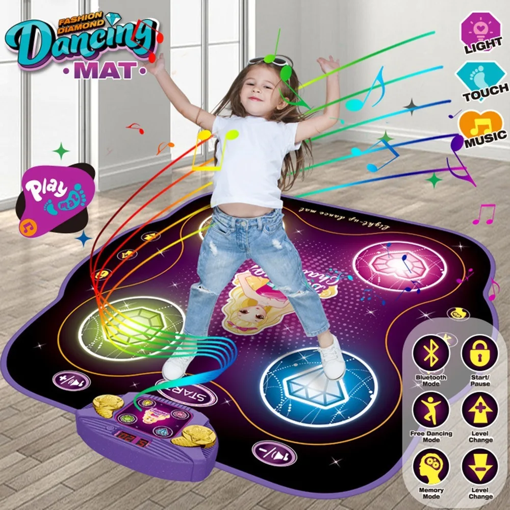 High Quality Fitness Dancer Blanket Dancing Mat LED Lights USB USB Wired Dance Mats Jump Training Non-Slip Dancing Pad for Kids