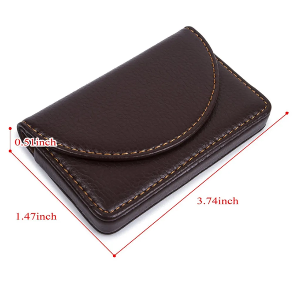 Refined Texture PU Business Card Holder Case Slim Portable Magnetic Snap Name Case Business Organizer Credit Gift Cards