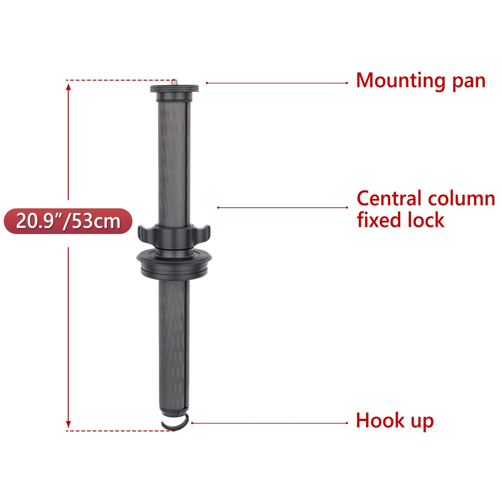 EVUMO TZ4 Tripod Center Column 40mm Tube Professional Carbon Fiber Center Column Monopod Tripod Extension Rod For DSLR Camera