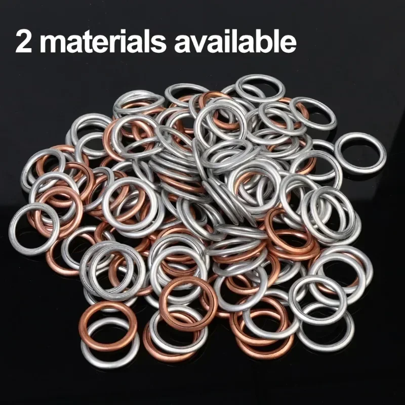 2cm Aluminum Copper Car Oil Pan Drain Plug Gaskets Replaceable Gasket Drainage Bolt Pad Surpport Security Device Accessories