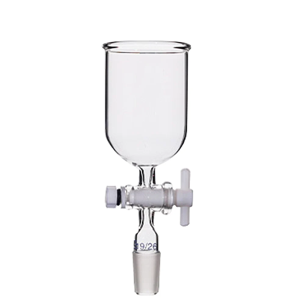 Standard interface cylindrical glass funnel (with tetrafluoro piston) 50-200ml chemical experiment glass instrument