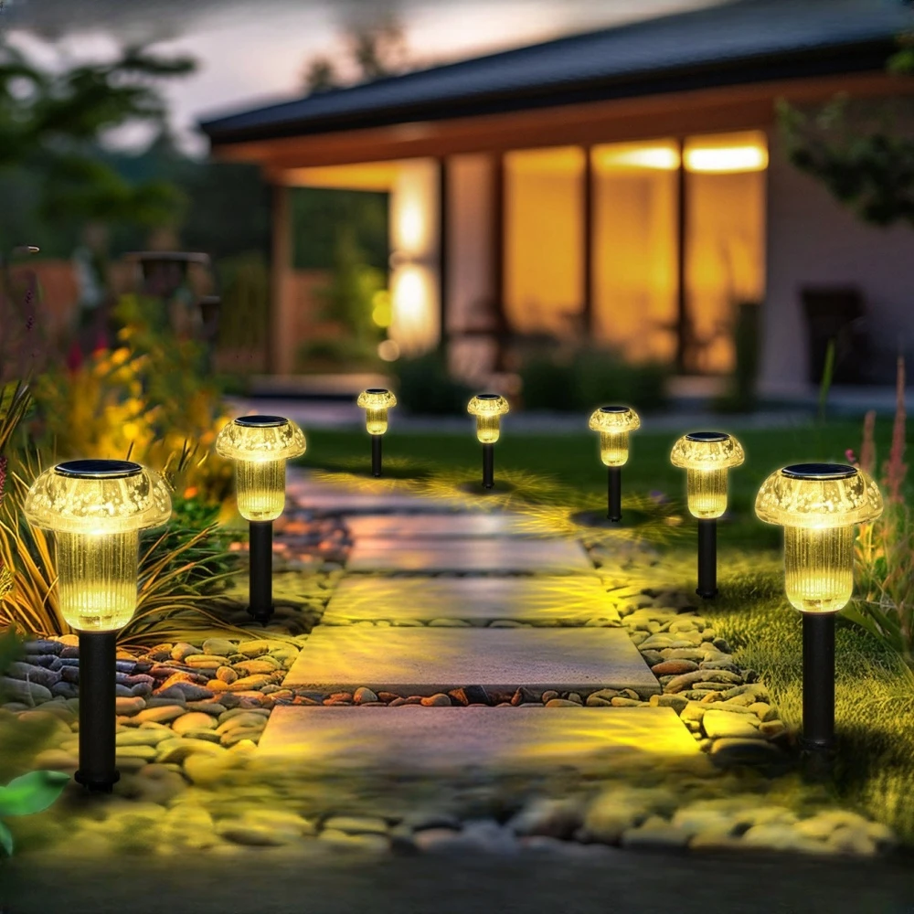 

1/4pcs Solar Lawn Decorative Lights Mushroom Outdoor Solar Pathway Lights LED Garden Stake for Yard, Outside, Walkway, Sidewalk