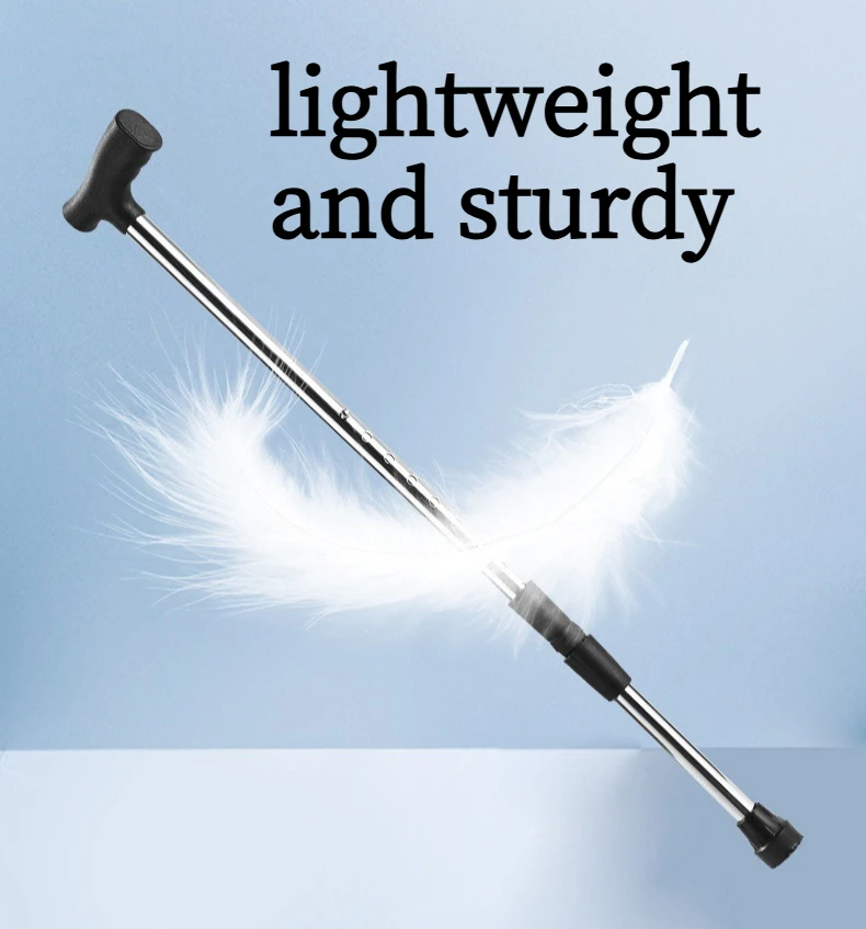2Pcs elderly non-slip crutches, thickened aluminum alloy, adjustable telescopic lightweight mountaineering poles