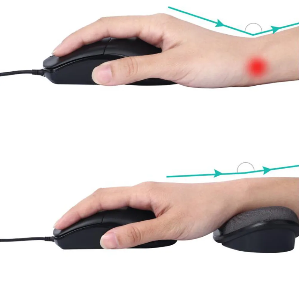 

Memory Mouse Pad Wrist Rest Anti-Slip Wave Design Silicone Strips Ergonomic Comfort for Computer Laptop Gaming Working Black