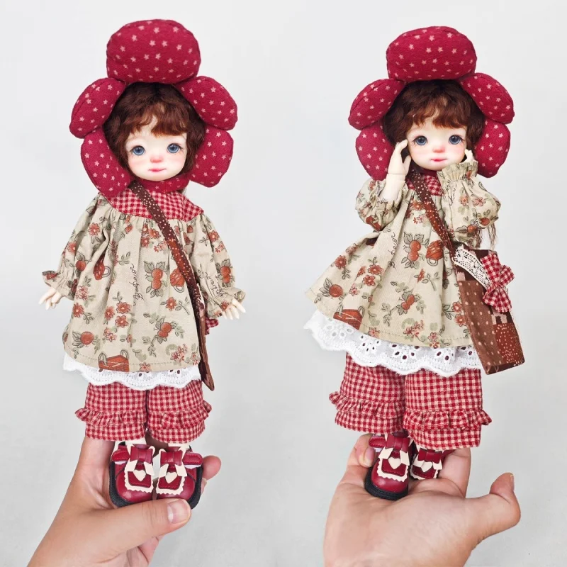 

BJD Doll Clothes For 1/6 Yosd Red Top Pants Hat Bag Set Dolls Clothing Accessories (Only Clothes No Dolls)