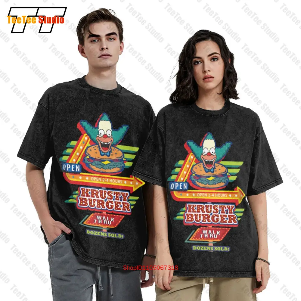 تي شيرت Krusty Burgers Restaurant Sign Vintage كبير الحجم N0LT #2