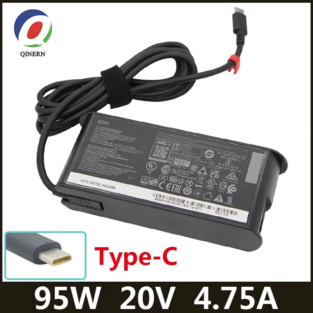 20V 4.75A 95W USB Type C PD Charger Laptop Power Supply Adapter for ThinkPad Yoga Y740S-15IRH Y9000X Y740S