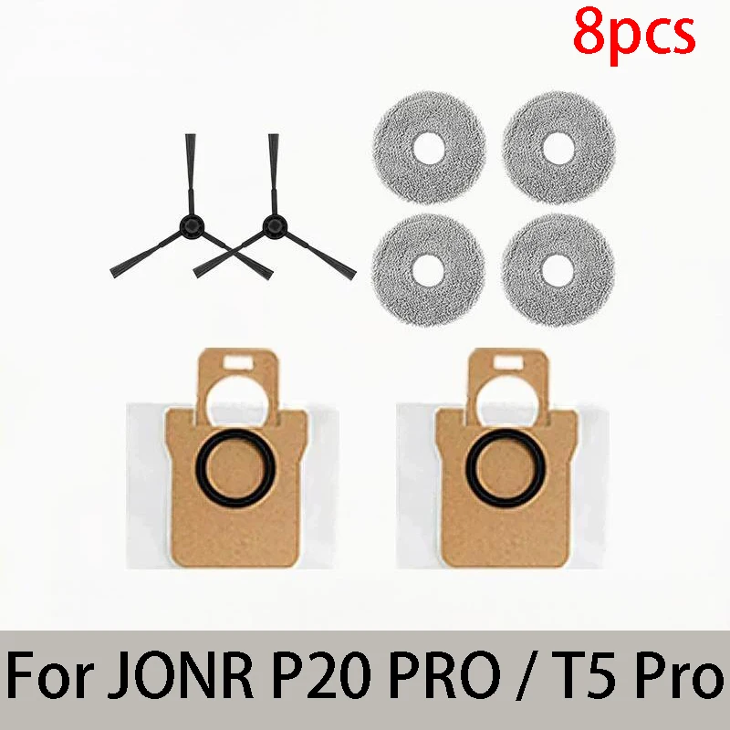 Voor JONR P20 PRO / T5 Pro Robotstofzuiger Accessoires Hoofdzijborstel Hepa Filter Mop Doek Stofzak Vervanging