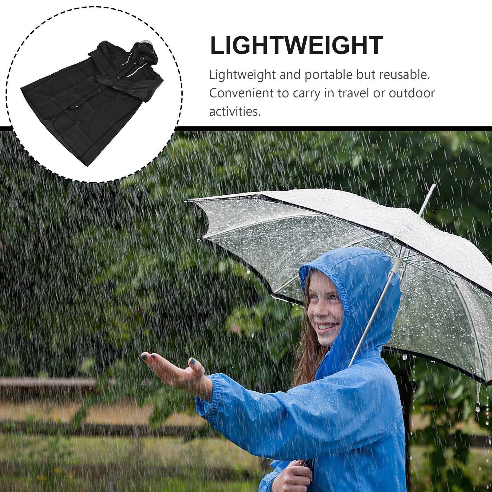 

118pcs Reusable Waterproof Raincoat For Women Lightweight Portable Poncho With Hood Elastic Cuffs For Outdoor Hiking Camping