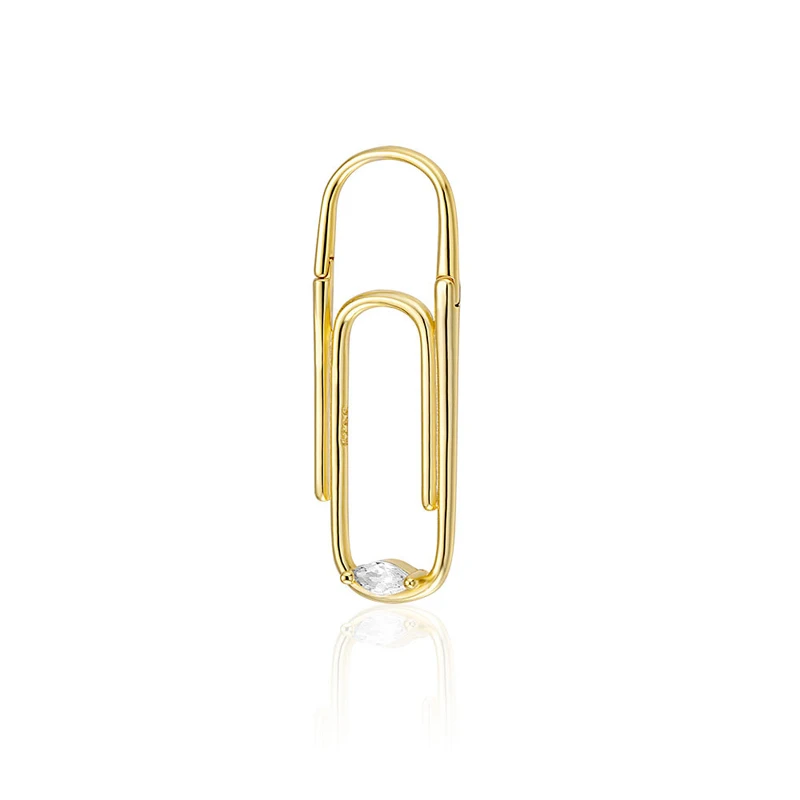 

Bobokiki Jewelry European and American Fashion Exaggerated Paper Clips 925 Silver Luxury Retro Earrings.