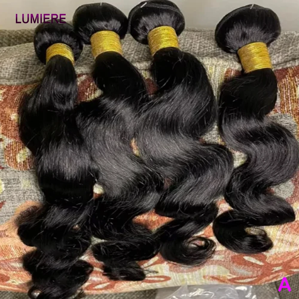 فضفاض الجسم موجة عذراء الخام الهندي بالجملة الشعر البشري 3/4 حزم صفقة للنساء الرطب والمموج نسج الشعر تمديد لحمة مزدوجة #2