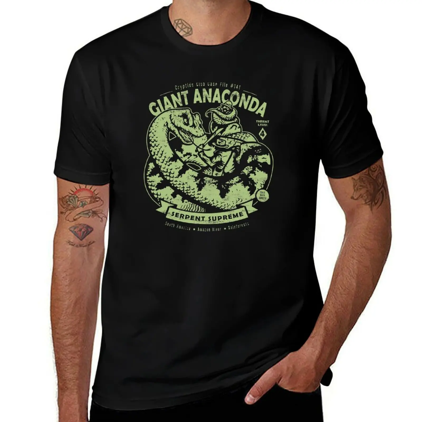 Giant Anaconda - Crytpids Club Case file #141 T-Shirt Graphic Print Short Sleeve T-Shirt