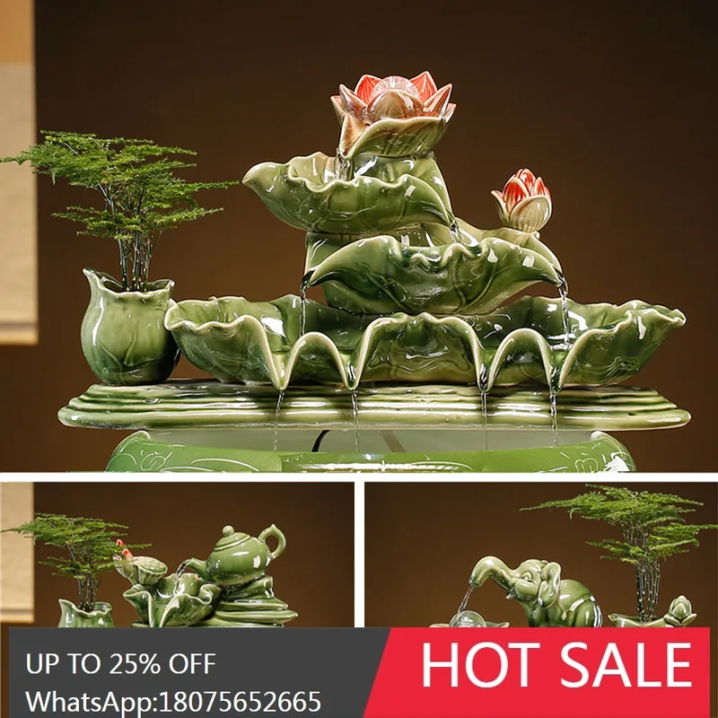 

SGF Ceramic Flowing Water Fish Tank Ornament Oxygenation Filter Fountain Waterfall Landscape Ornament