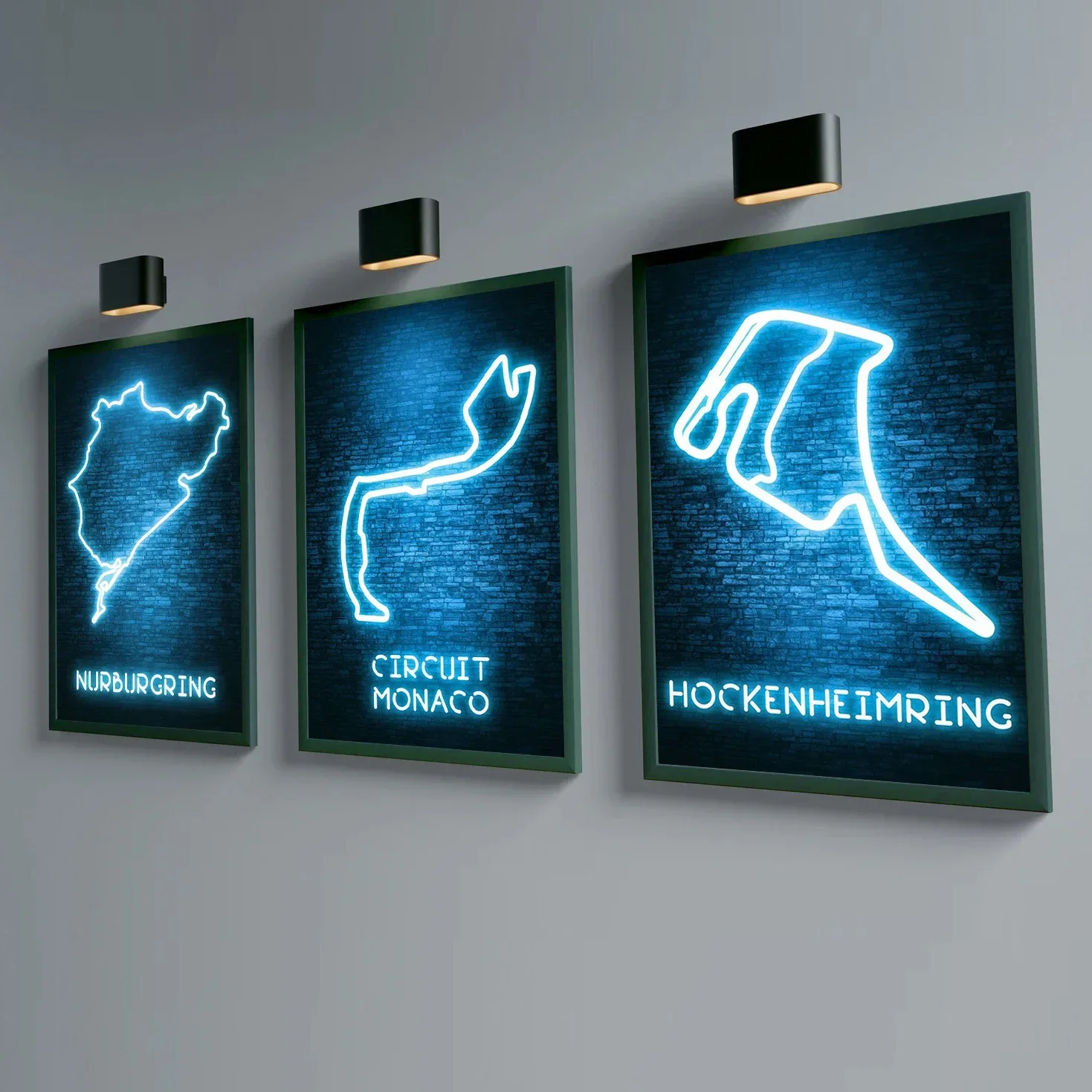 Неоновый-стиль-f1-formula-race-track-circuit-Абстрактный-неоновый-постер-и-принт-Холст-Картина-Настенные-художественные-фотографии-для-комнаты-Домашний-декор