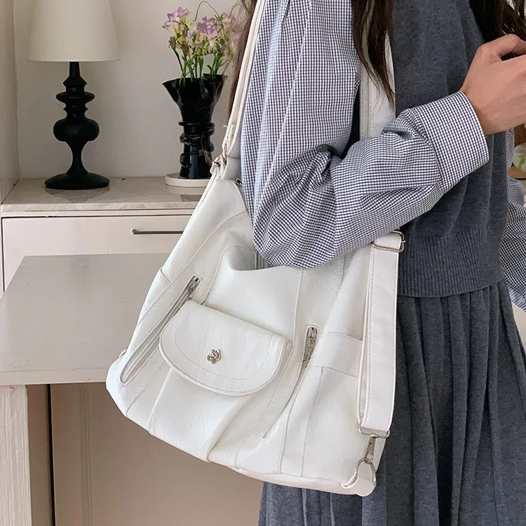 

Рюкзак в стиле ретро из мягкой кожи, большой вместимости, с различными функциями ношения, регулируемая сумка-тоут через плечо