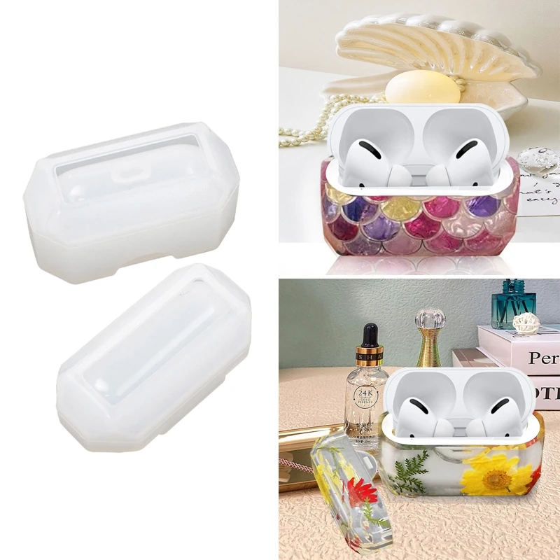 Resin Molds Silicone for Bluetooth Earbuds for Case Epoxy Resin Casting Molds K3KF