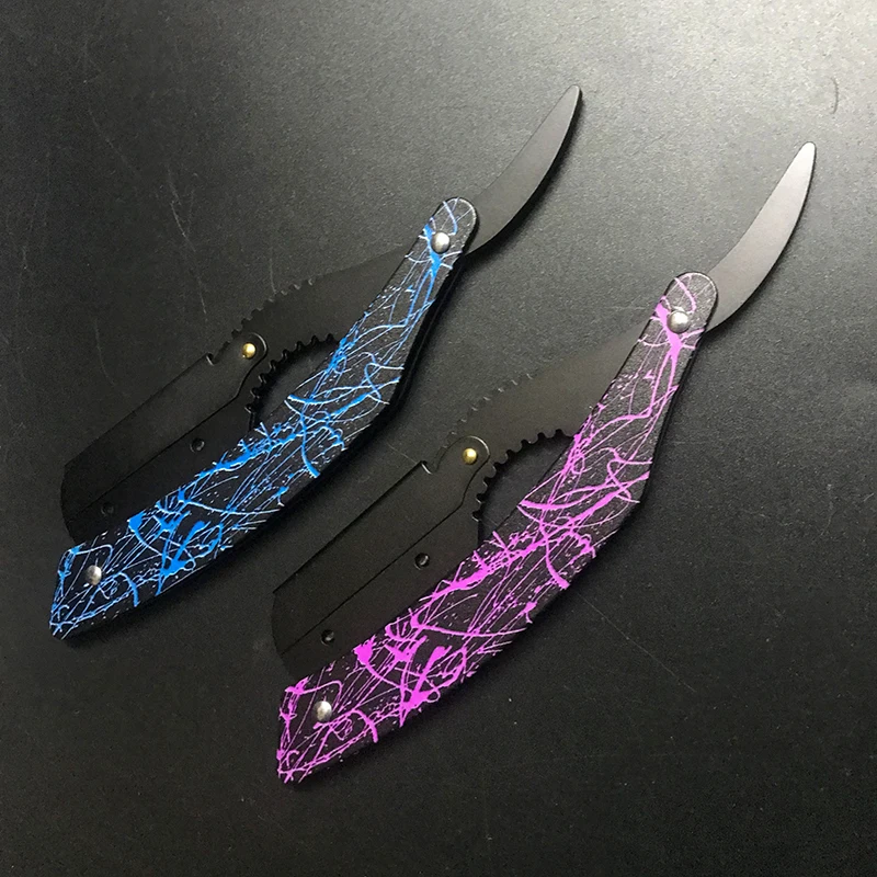 أدوات الحلاقة الرجالية ماكينة حلاقة الشعر العتيقة حافة مستقيمة قابلة للطي سكين الحلاقة للجنسين إزالة الشعر المعدني موضة الحلاقة