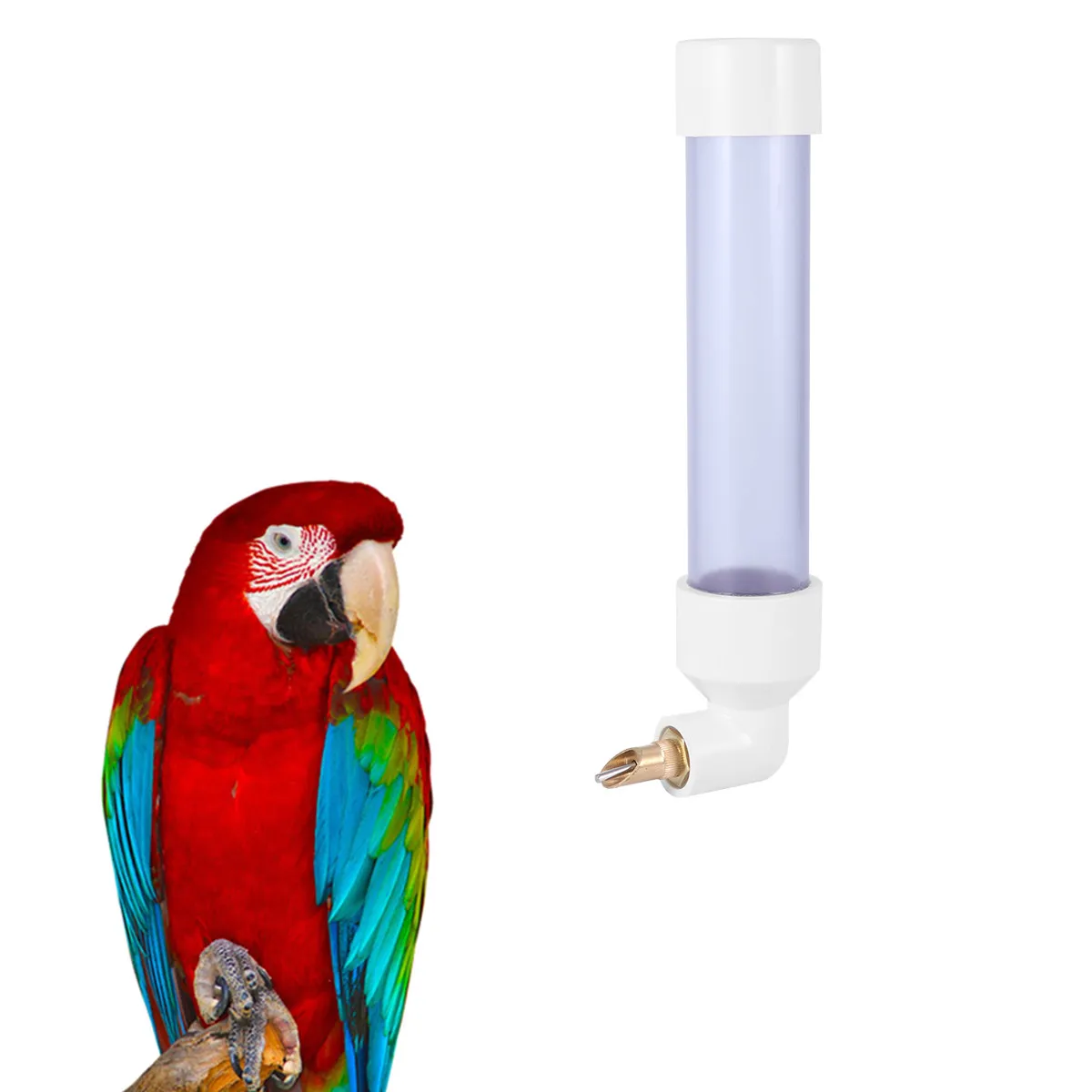Plastic Bottle Parrot Water Fountain Automatic Bird Drinking Feeder Health Hygiene Easy Disassemble Wash Large Capacity No Drip