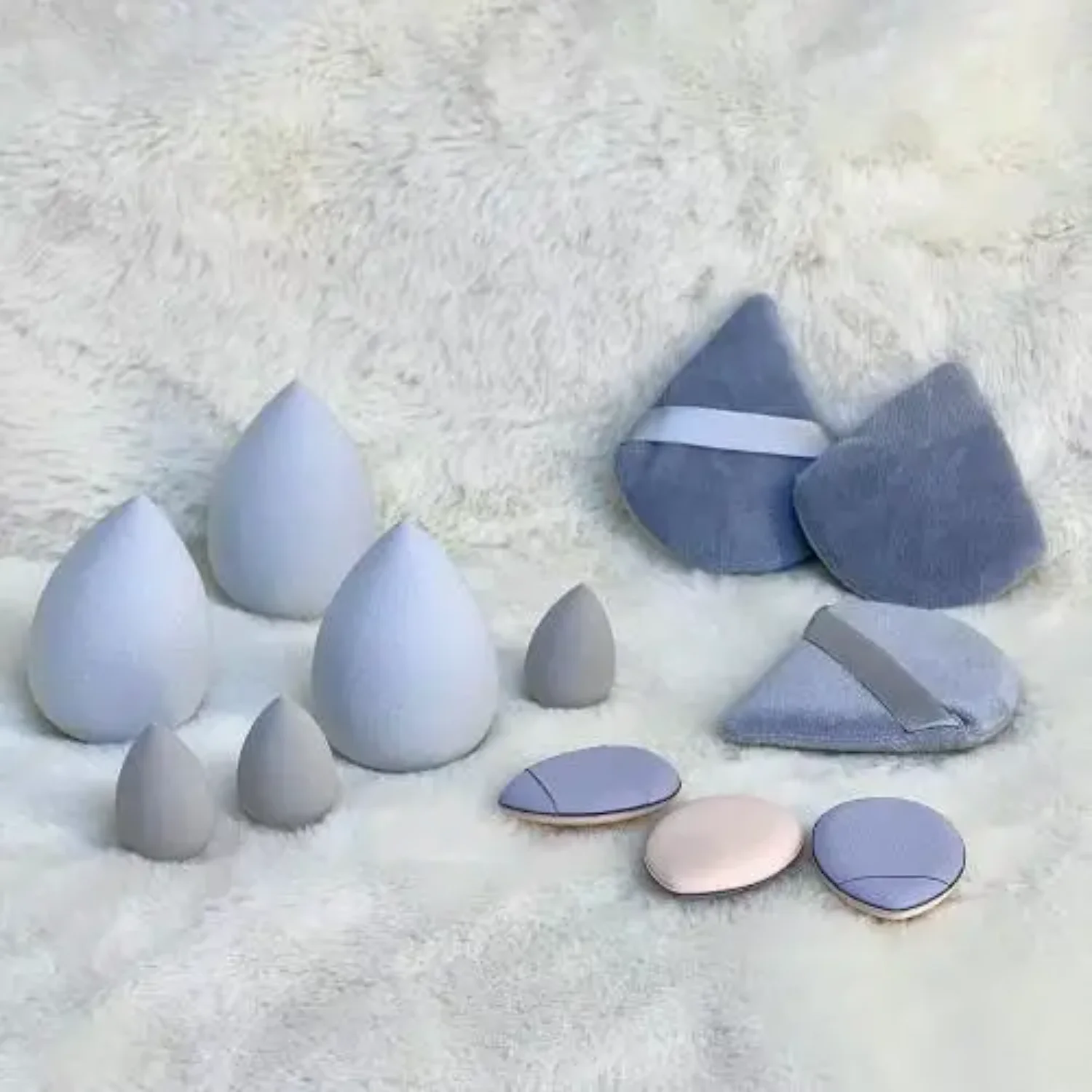 9/12 pçs conjunto de esponja de maquiagem de cor sólida pó solto pelúcia macio rebote caber bom maquiagem não comer pó polegar mini maquiagem ovo conjunto