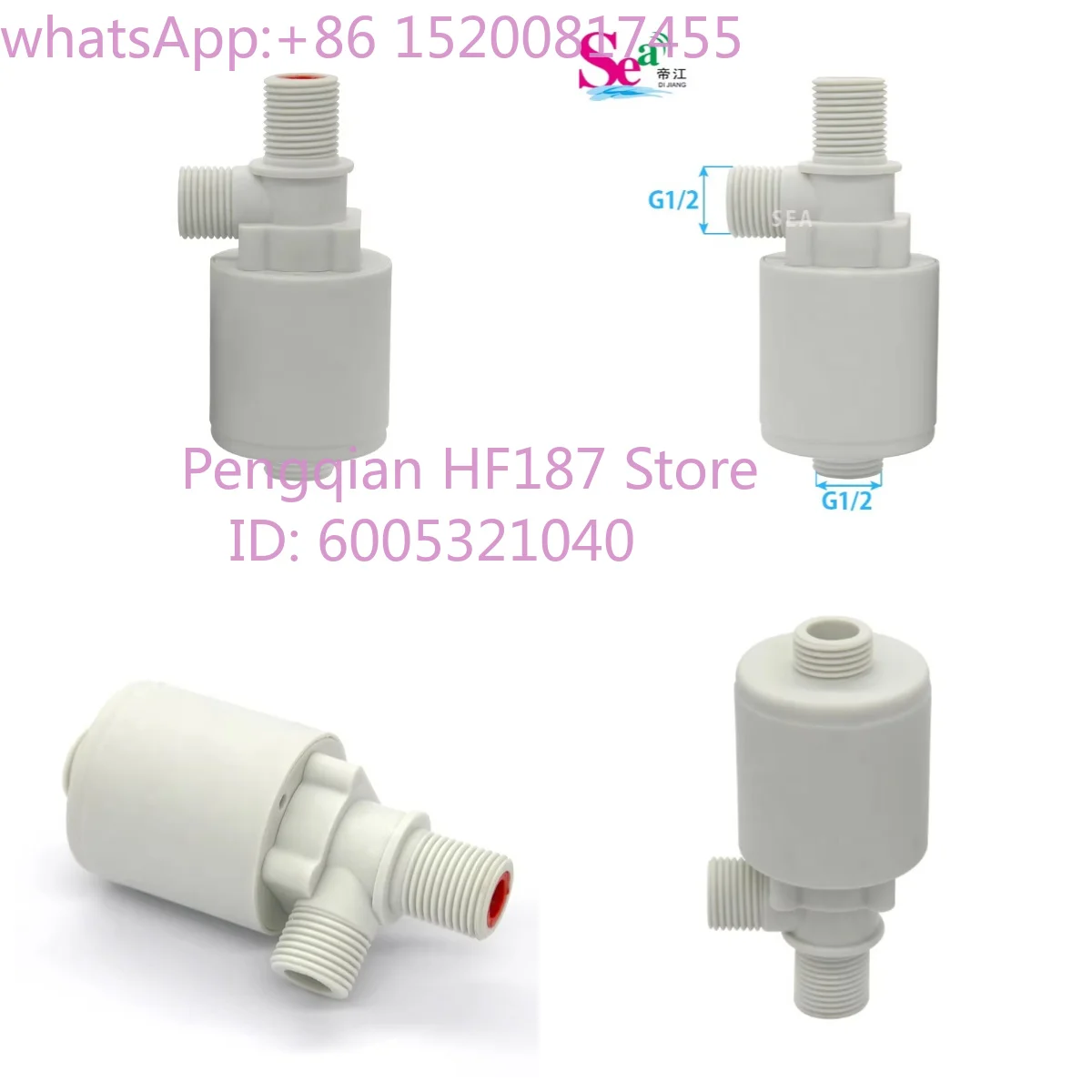 10Pcs FQF-04  PA66 Float Control Valve Automatic Water Level Control Valve Suitable for Heater Boilers