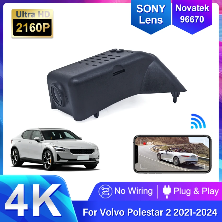 New!HD 4K Plug And Play DVR For VOLVO Polestar 2 New Energy 2020 2021 2022 2023 2024 2025 2026 Wifi Car Video Recorder DashCam