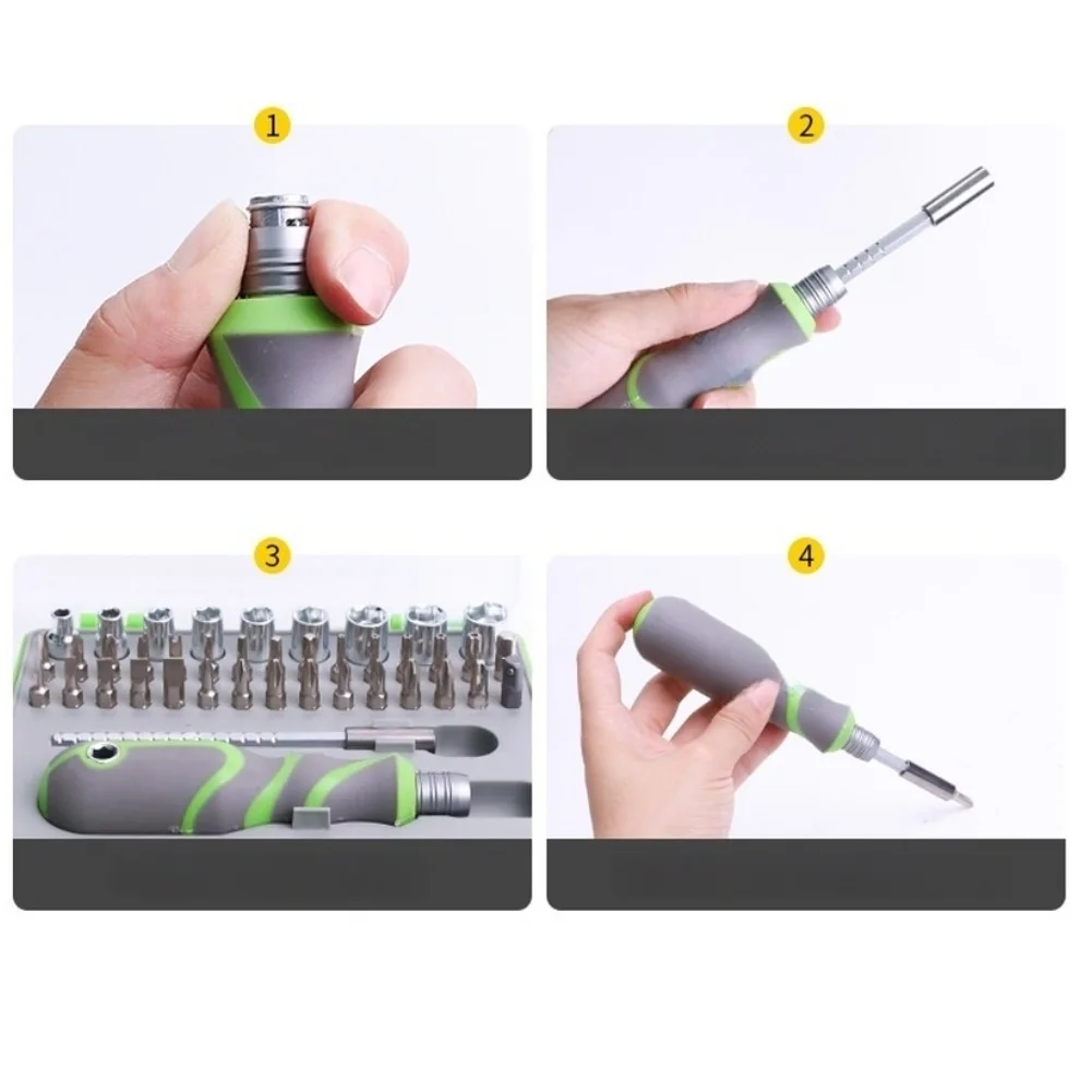 41 Piece Ratchet Screwdriver Set with Magnetic Tips and Adjustable Extension for PC Laptop and Small Device Repair