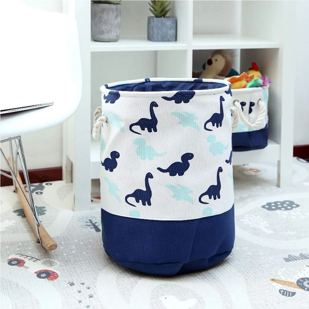 Large Cartoon Dinosaur Storage Basket For Kids Toys Foldable Canvas Fabric Clothes Laundry Hamper Boys Storage Organizer