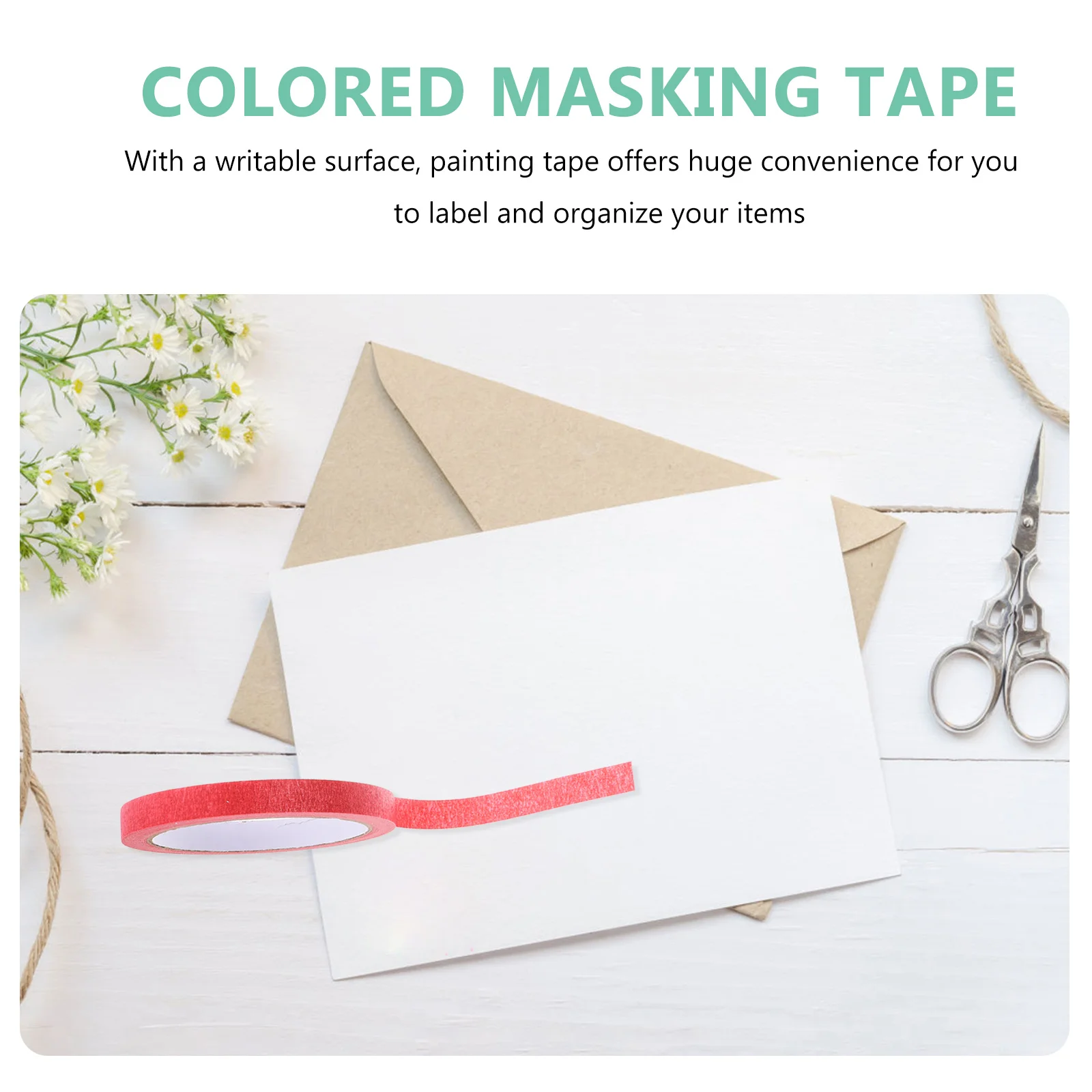 

8 Rolls Painters Tape Colored Crepe Paper Tape for Drafting Art Crafts Classroom Projects Writable Non Residue Adhesive Surface