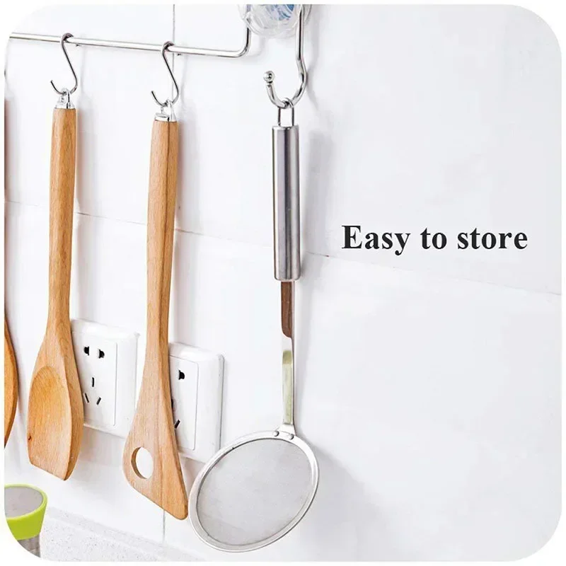 10/12cm Multi-functional Filter Spoon 304 Stainless Steel Oil Spill Spoon Filter Colander Kitchen Oil-Frying Flour Mesh Sieve view 4