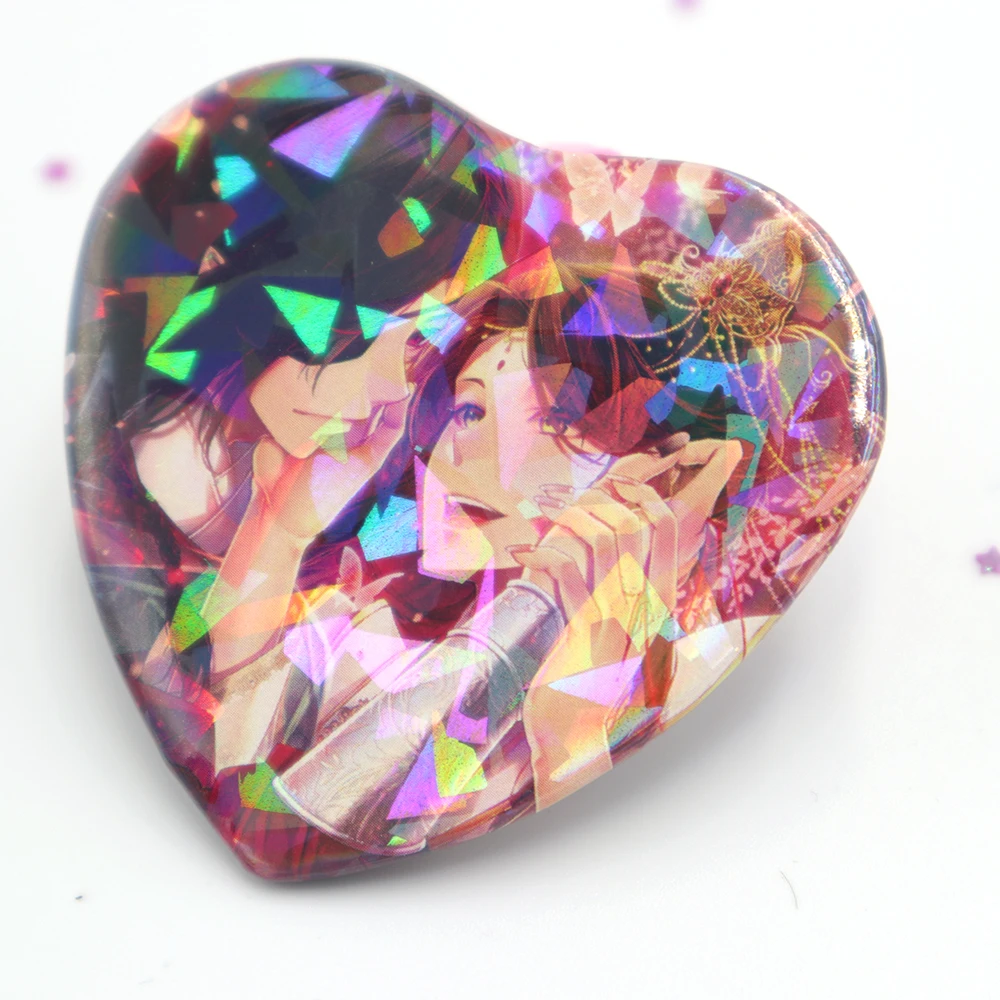 Custom Badge Pins Button Pins Heart Shaped Star Shape Cat Ear Shape Tinplate Lapel Button Personal Pet Anime Photos Gift Custom - view 2