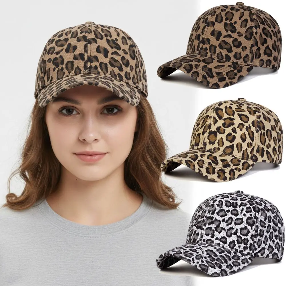 Unisex Visors Leopard Print Baseball Caps Sunshade Peaked Adjustable Baseball Hats Hiphop Style Vintage Sports Cap Men Women