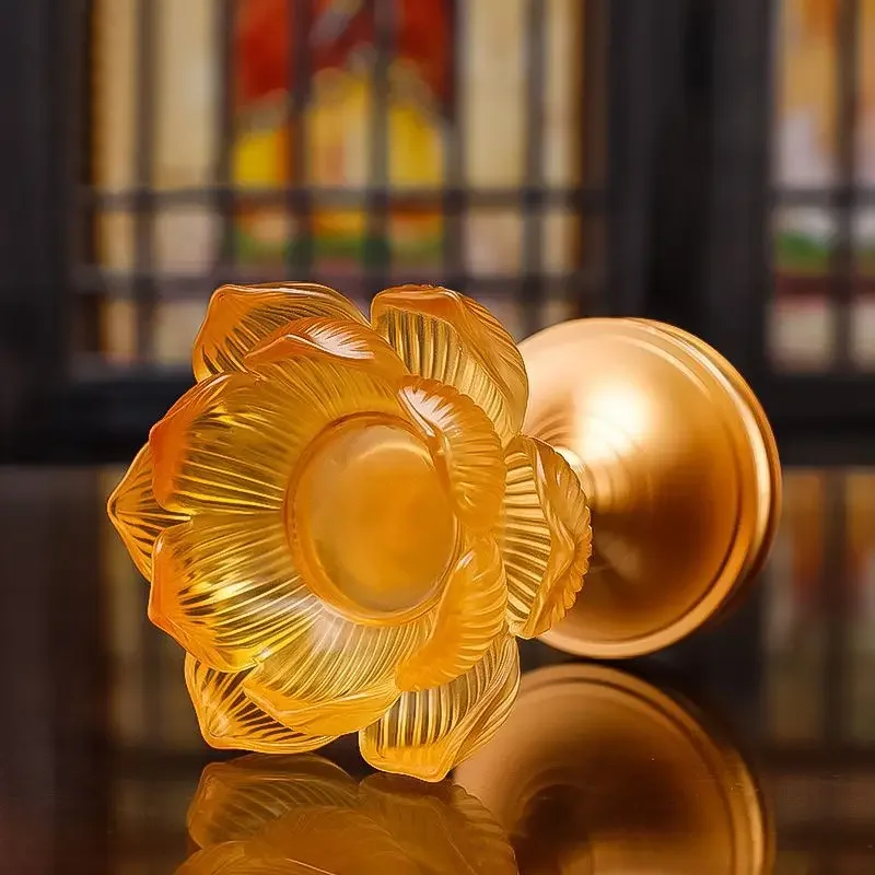 DSA glazed lotus candle holder household candle holder  butter lamp base Buddha lamp, Buddha front Buddha lamp holder