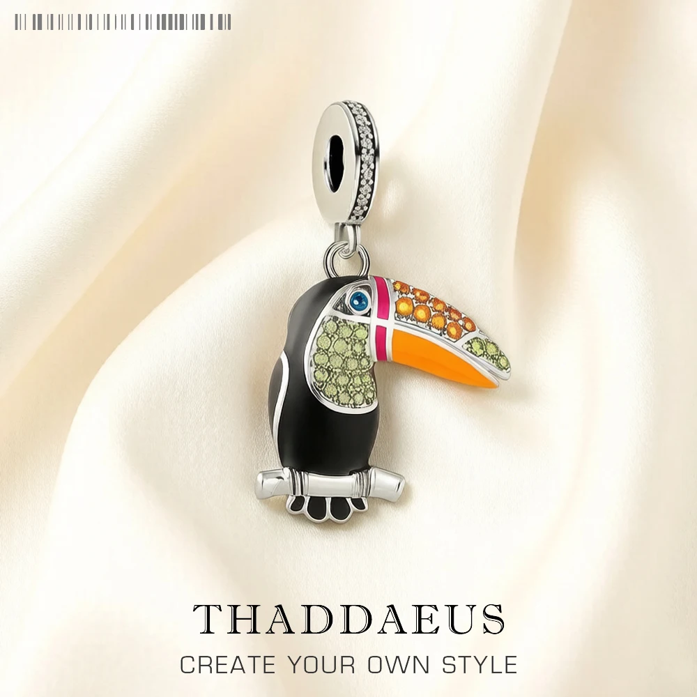 Colourful Touca Charms Pendant European Style Pure 925 Sterling Silver Cute Fashion Jewelry Club for Women & Men