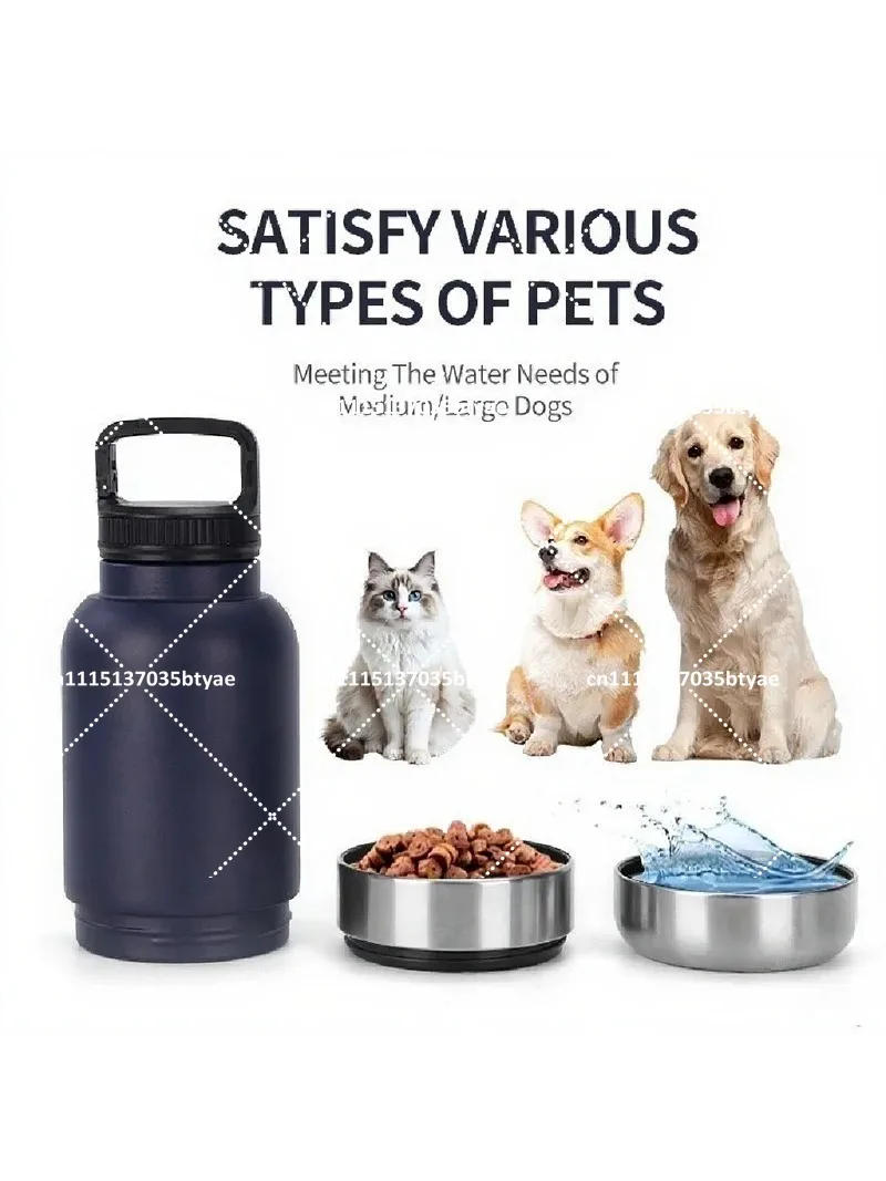 3 in 1 Portable 32oz Dog Bowl Double Layer Pet Water Cup Outdoor Travel Feeder