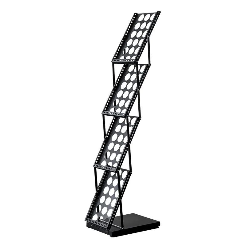Metal Exhibition Folding Advertising Newspaper Data Rack Magazine Storage Book Rack Metal Iron Floor Publicity Storage