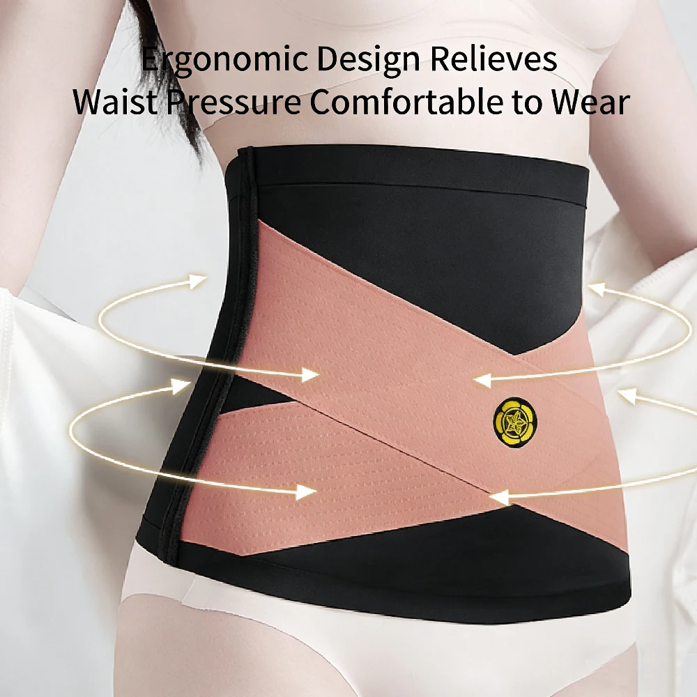 1PCS Energy Stone Cross Waist Cincher,Women Ice Silk Seamless Waist Trainer Belt,Body Shaper Corset for Workout Tummy Control