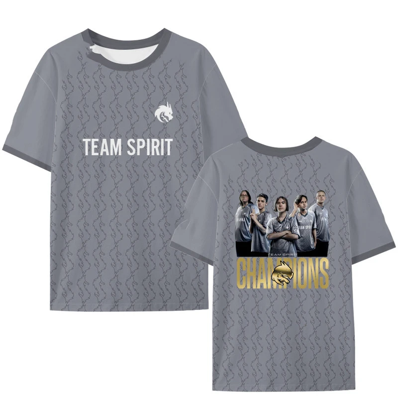 Team Spirit EWC Champions Jersey 2026 New CS2 Esports T-shirts Fashion Donk Pattern Tops Game Fans Uniform Summer Men's Clothing