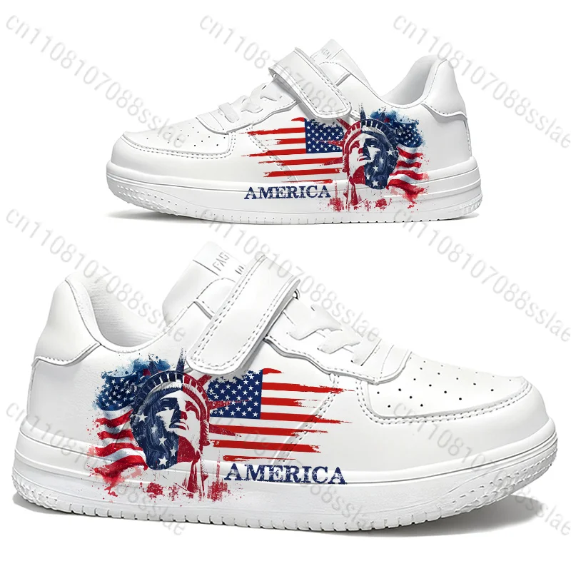 

Popular American Independence Day Patriotic Hot Selling Shoes Products Free-express Durable Boys Girls Kids Hiking Boots