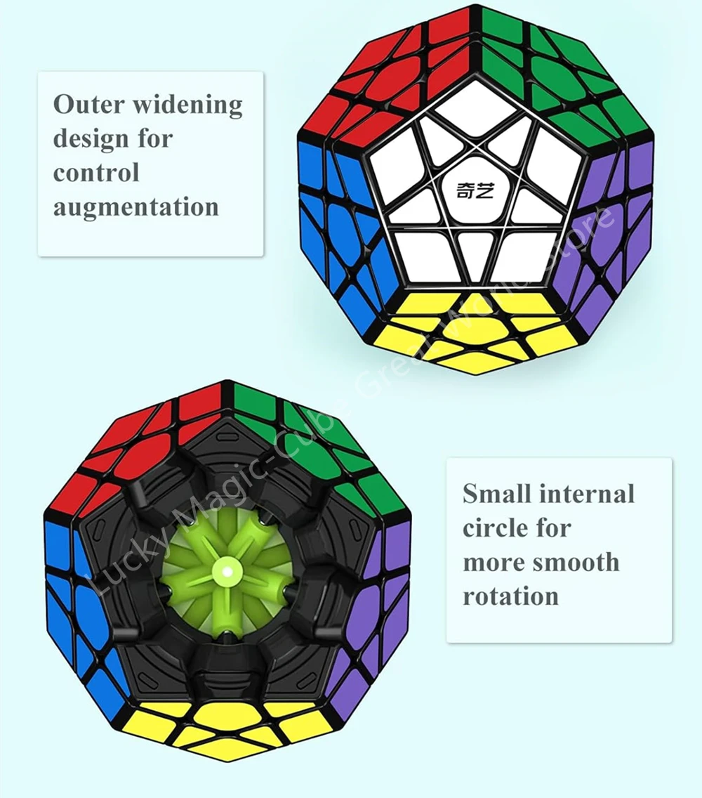 Qiyi Megaminx скоростной магический куб 3x3 без наклеек, Пентагон скоростной Гладкий магический куб Dodecahedron скоростной куб-головоломка 3D куб-головоломка