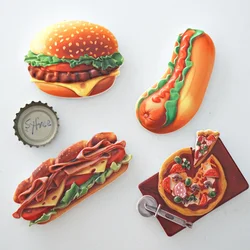 1pc, Hamburger Fridge Magnets, Hot Dog Sandwich Pizza Fridge Sticker,Colorful Home Kitchen Decor Holiday Gift