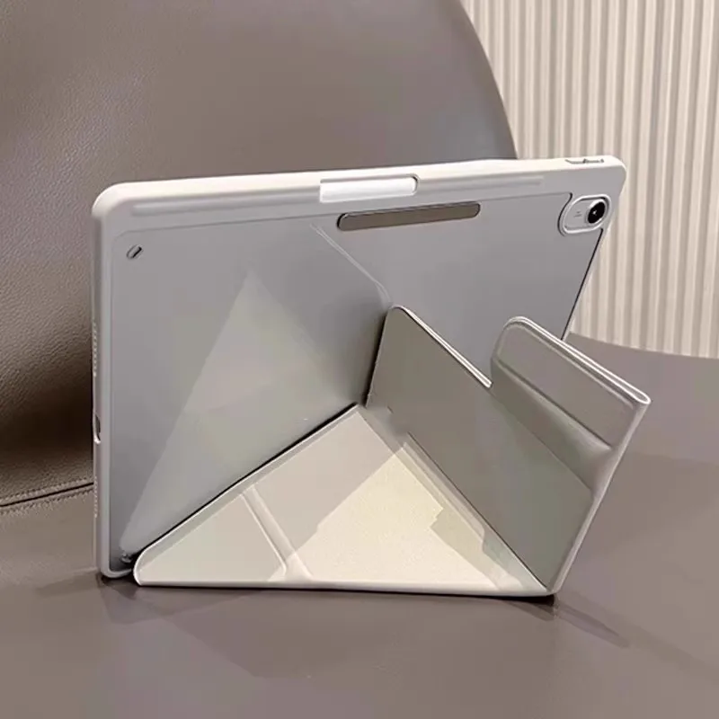 

Y-Folding Deformable Acrylic Case For Xiaomi Poco Pad12.1inch 2024 6S Pro 12.4 5 6 Pro Redmi Pad SE 11 Pad10.61 With Pen Slot
