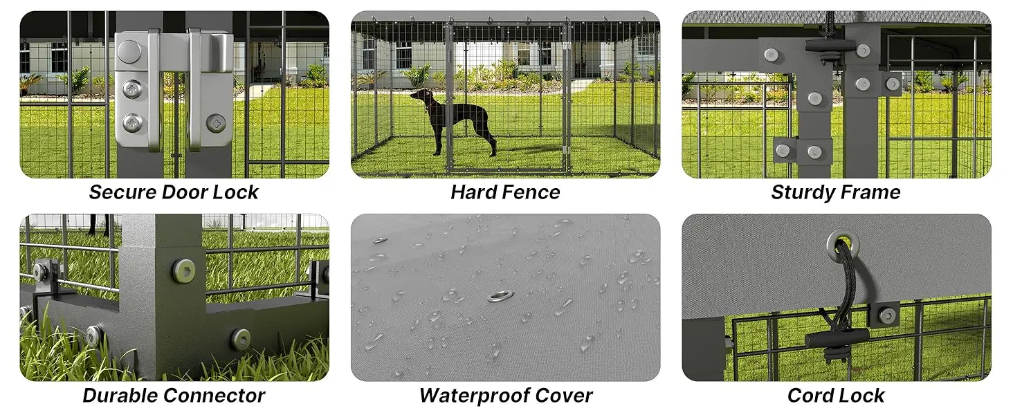 Secure Door Lock;Hard Fence;Sturdy Frame;Durable Connector;Waterproof Cover;Cord Lock