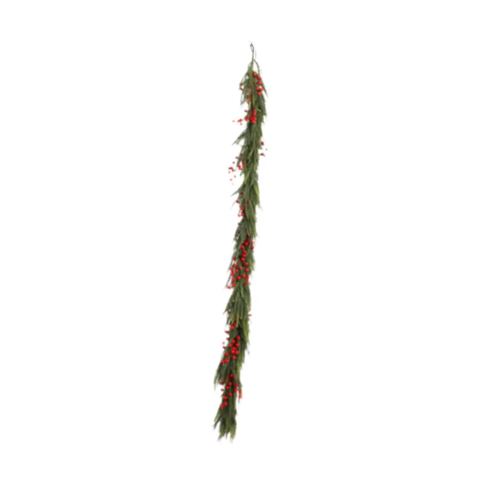 Christmas Garland Pine Garland 180cm Christmas Decoration Xmas Garlands with Red Berries for Mantle Fireplace Stair Decor