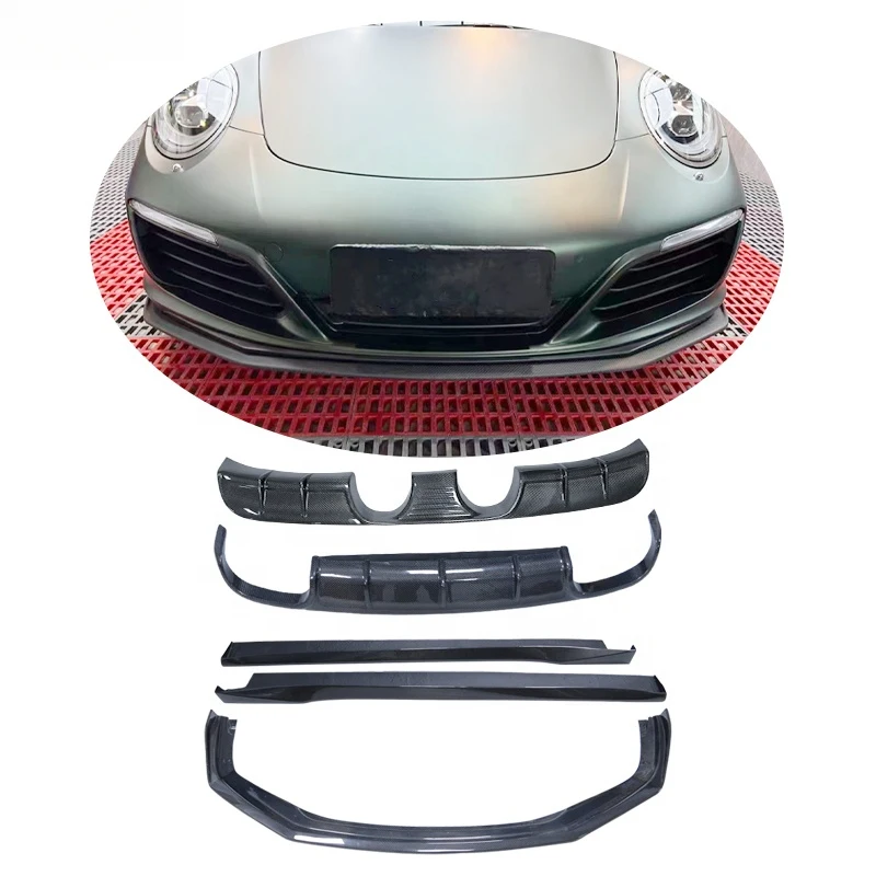 

Front Rear Lip Diffuser Side Skirt Carbon Fiber Fibre Body Kit for 911 Upgrade Bodykit