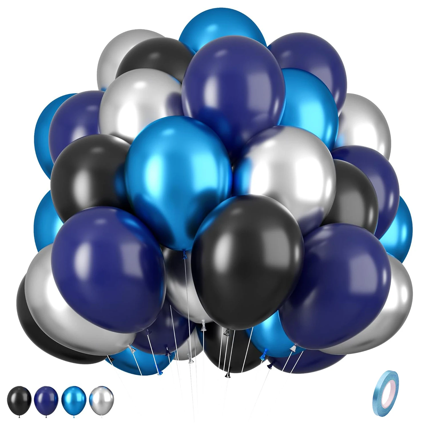 12inch 30PCS Blue Green Pink Latex Balloon Set with Confetti, Suitable for Weddings, Birthdays, Trendy Parties, Bridal Shower