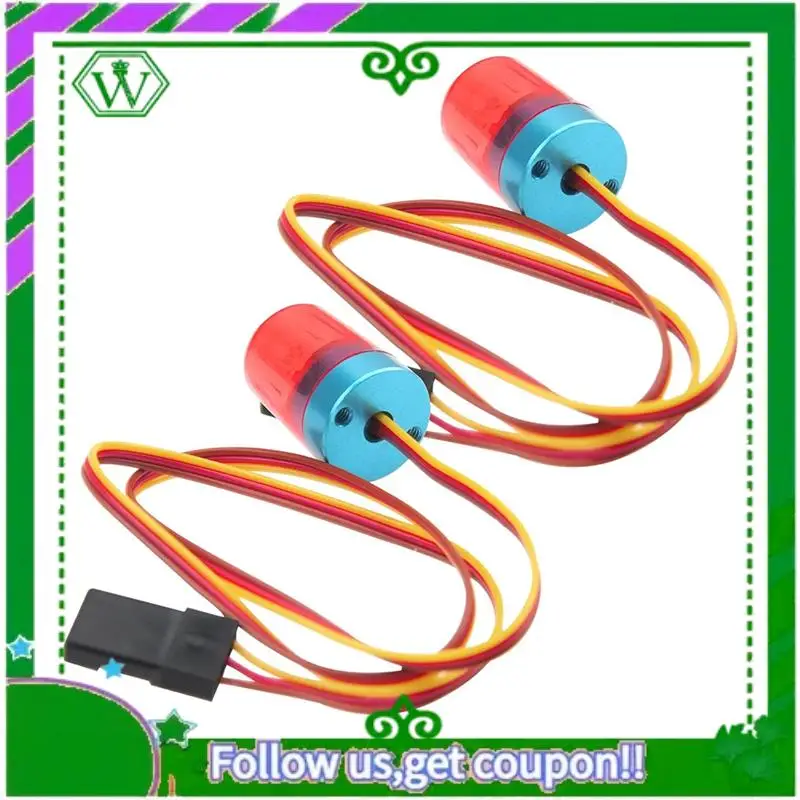 

Reliable-2Pcs Multi-Function RC LED Flash Lights Alarm Lamp Flashing Rotating Light For 1/14 RC Tamiya Tractor RC Truck Red Dura