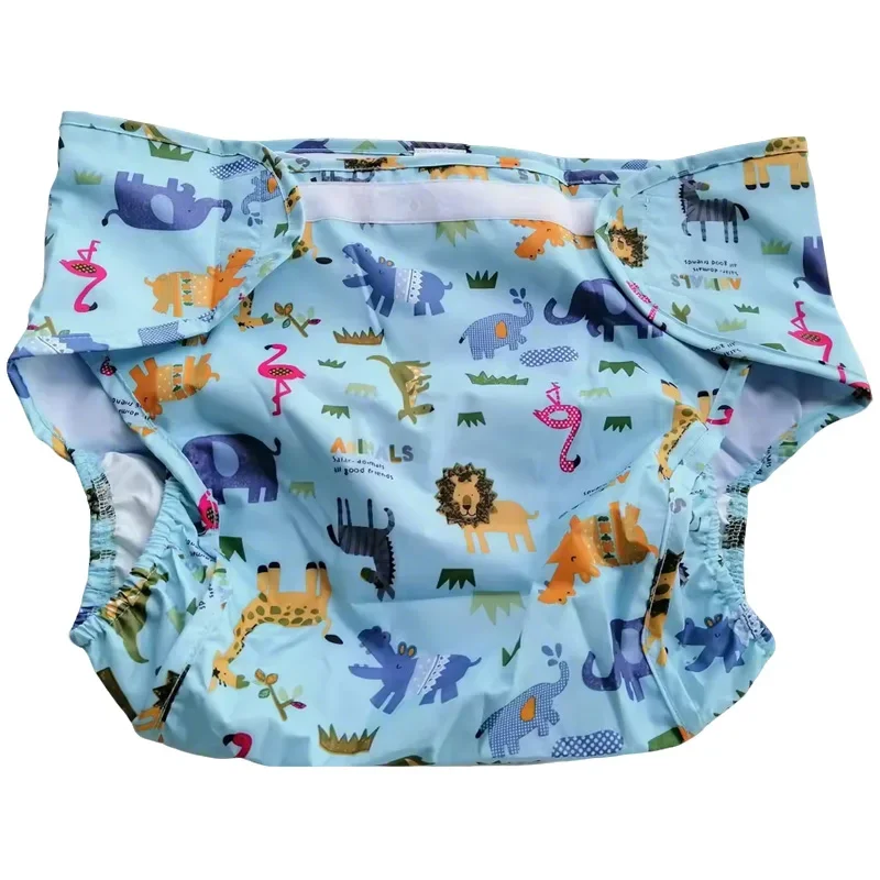 

ABDL синие водонепроницаемые трусы для взрослых с мультяшным рисунком и подкладкой внутри/штаны-подгузники DDLG/моющиеся тренировочные штаны для взрослых