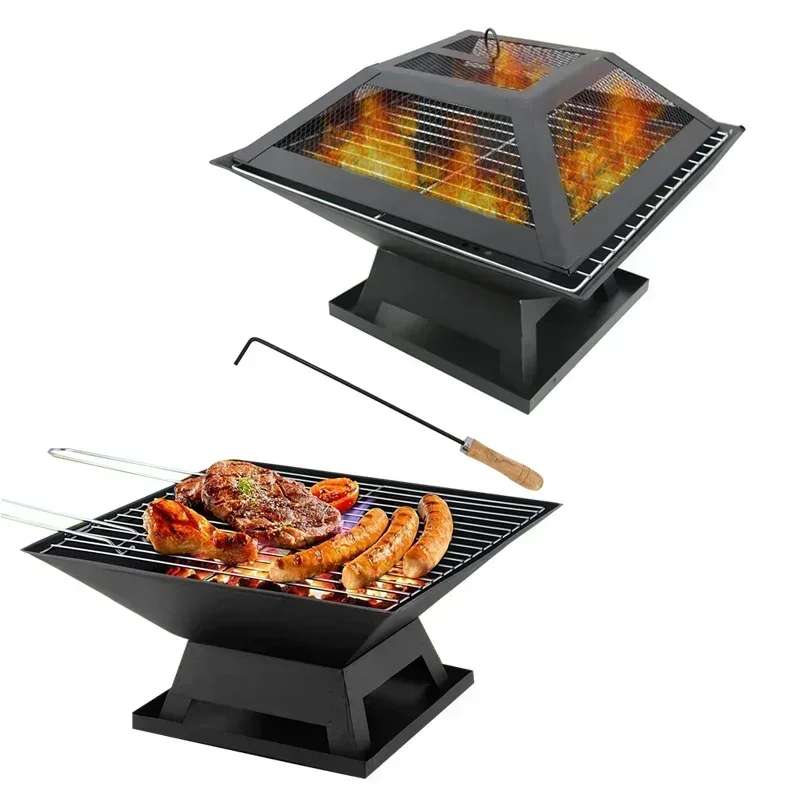 Fire Pit Heater BBQ Grill Firepit Brazier Patio Outdoor Garden bbq fire pit