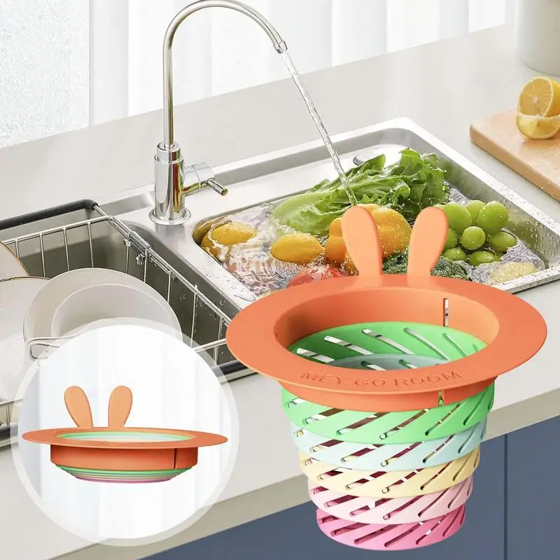 Kitchen Sink Filter ABS Mesh Sink Strainer Filter Bathroom Hair Catcher Drain Filter Telescopic Sink Strainer Household Gadgets